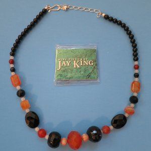 Jay King Midnight Chalcedony & Multigemstone 18" Sterling Silver Necklace